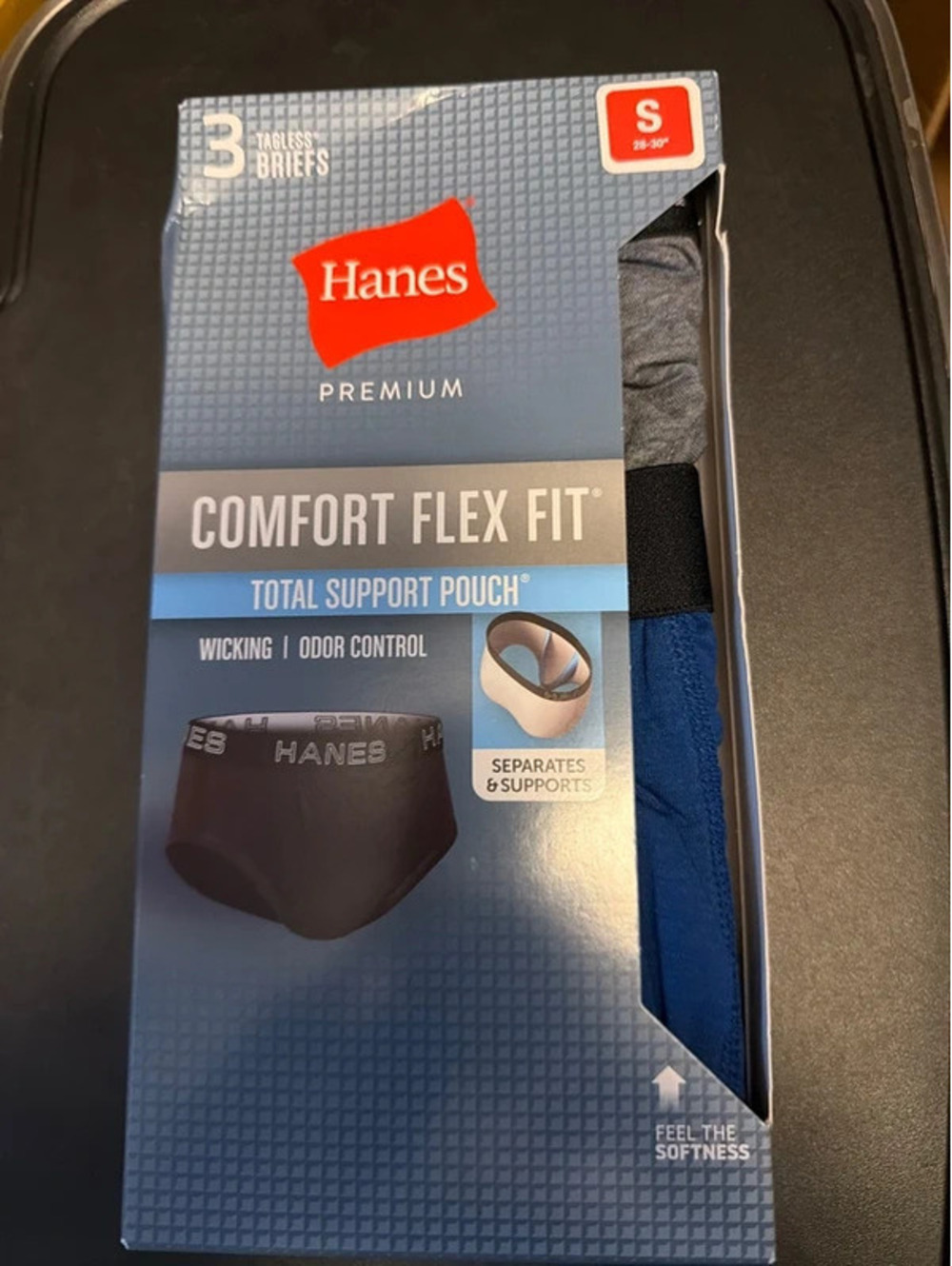 Hanes Premium Comfort Flex Fit Total Support Pouch Briefs 3-Pack Small